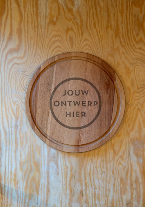 4 Ronde borrelplank zonder handvat & met sapgeul Ø 30 cm