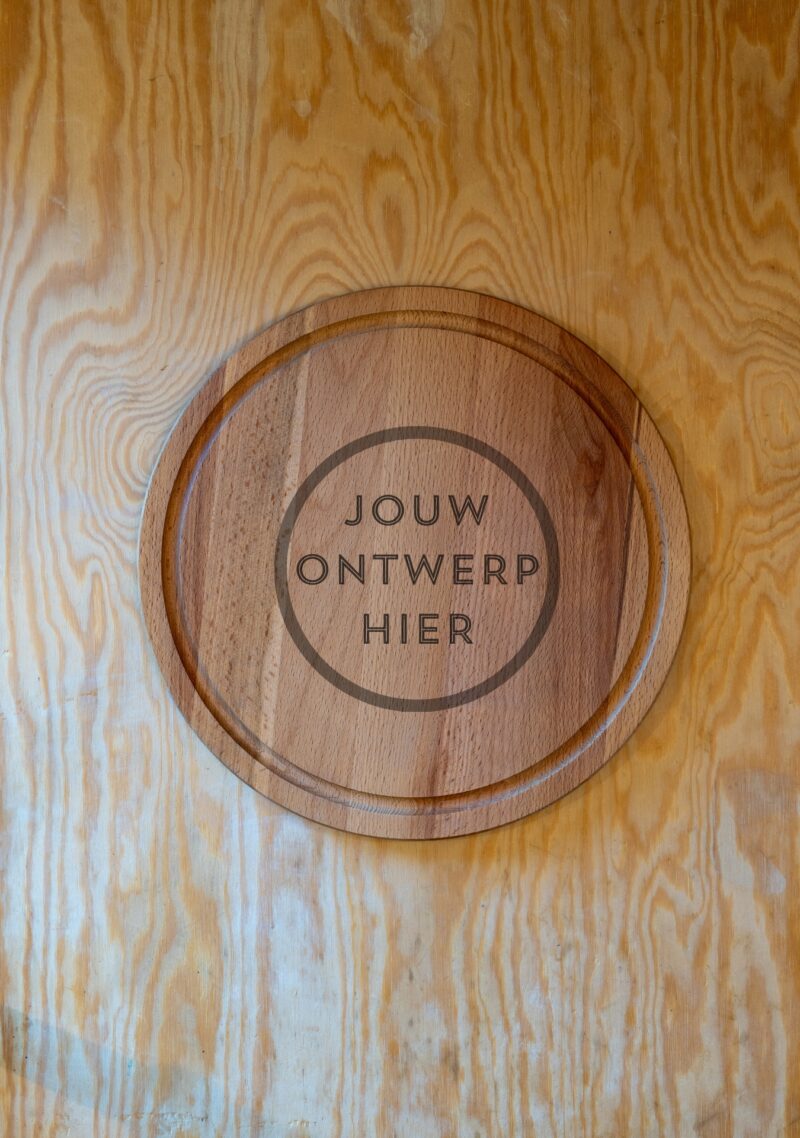 4 Ronde borrelplank zonder handvat & met sapgeul Ø 30 cm