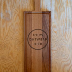 1 Borrelplank rechthoek groot 49 x 17 cm met sapgeul