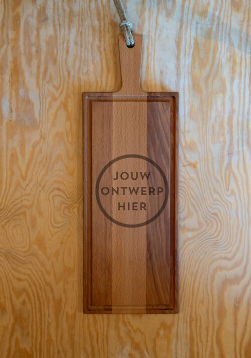 1 Borrelplank rechthoek groot 49 x 17 cm met sapgeul