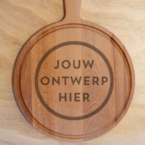 9 Rond borrelplank met handvat & met sapgeul Ø 30 cm