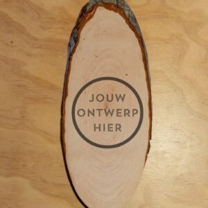 Ontwerp zonder titel (1) Serveerplank essen met schors 40 – 46 cm